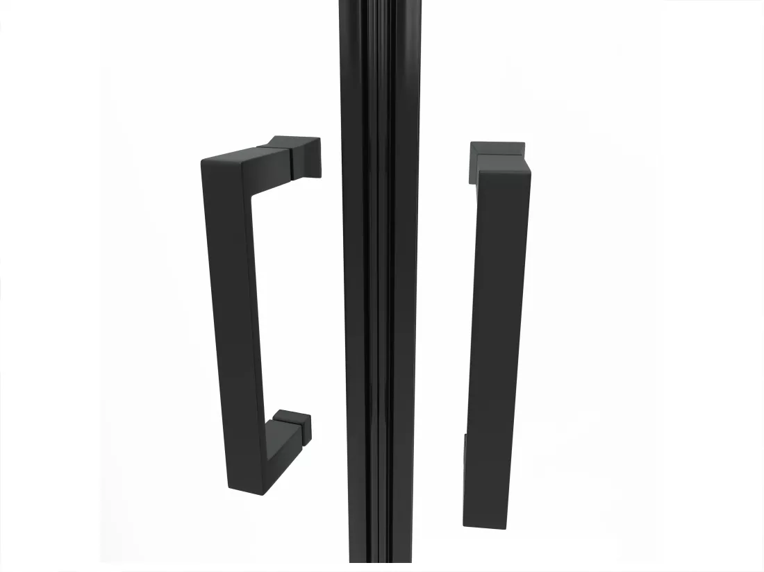 Paroi de douche d'angle avec receveur - Noir - L90 x l90 x H192 cm - SIDOA