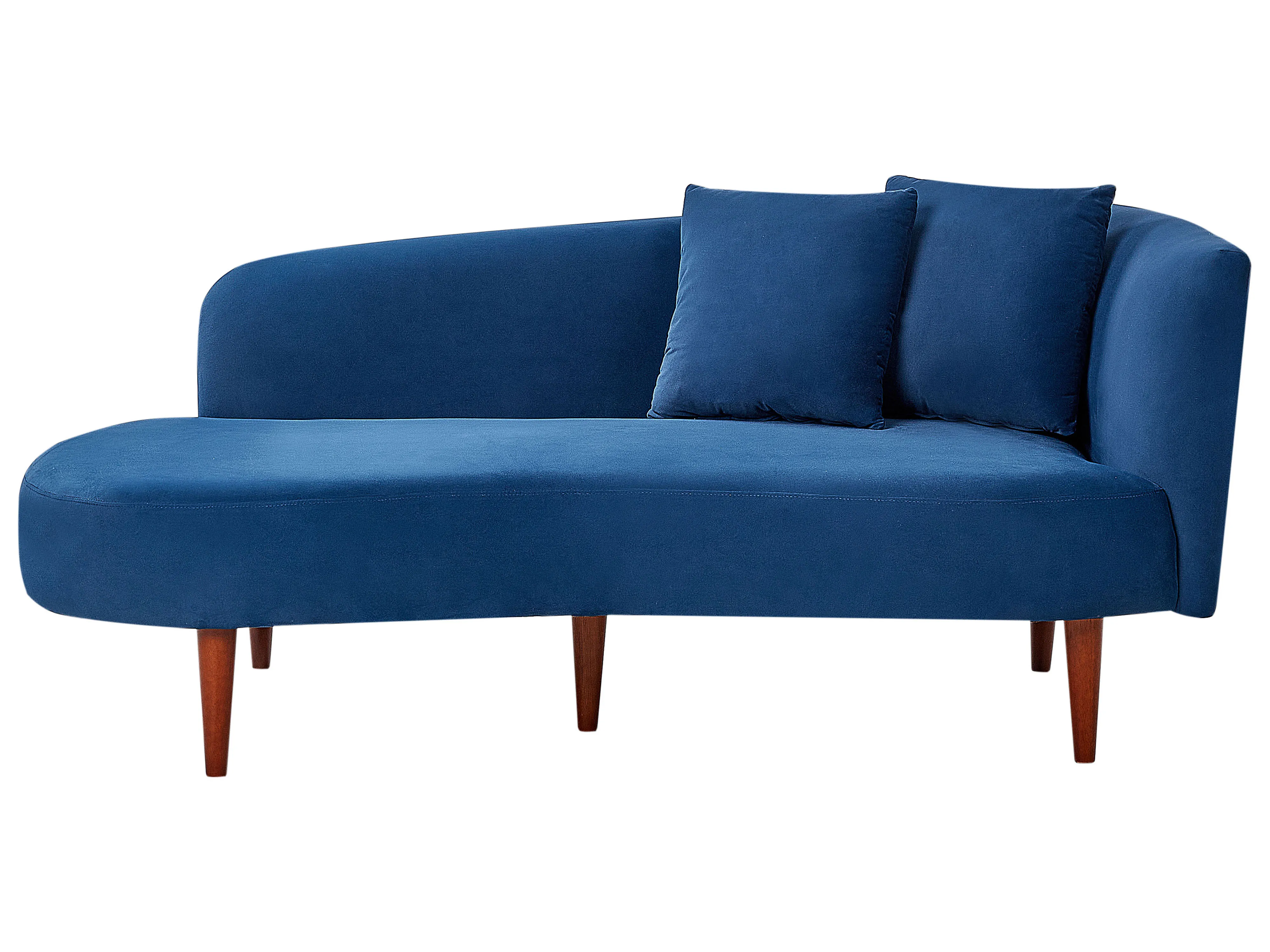 Rechtszijdige chaise longue CHAUMONT Fluweel Marineblauw
