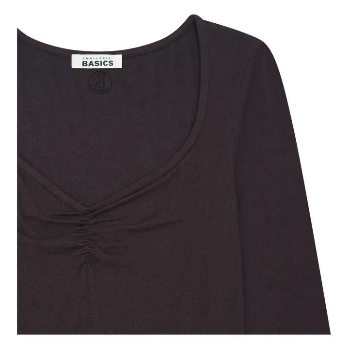 SMALLABLE BASICS Top Femme Froncé Jersey | Noir