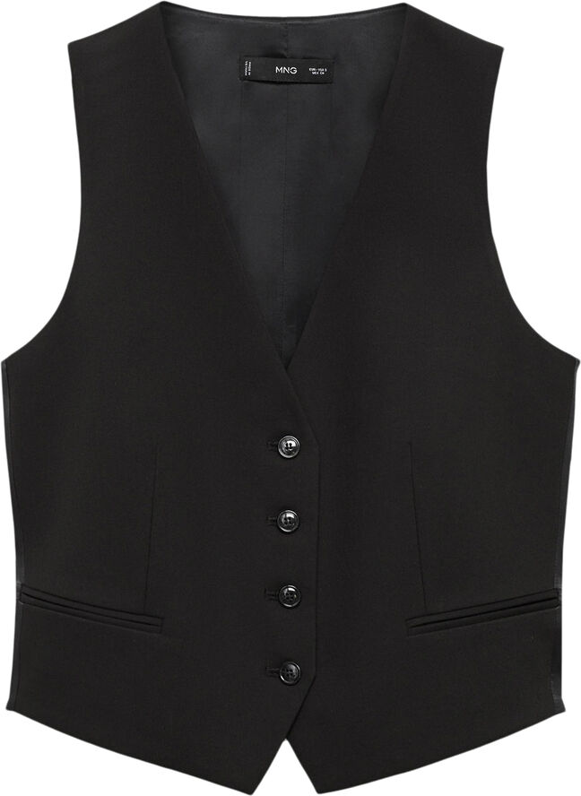 MANGO Suit waistcoat with buttons Black
