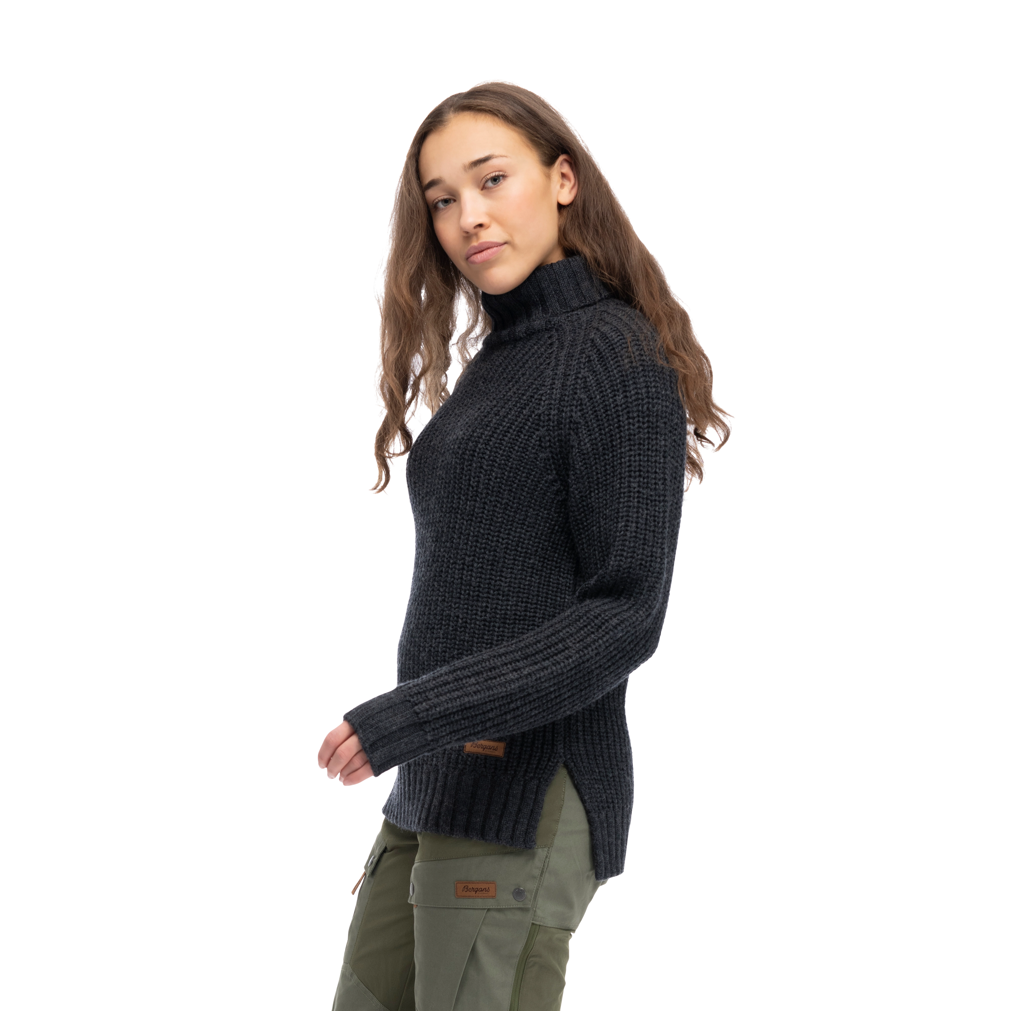 Nordmarka Merino High Neck Jumper Women Dark Shadow Grey