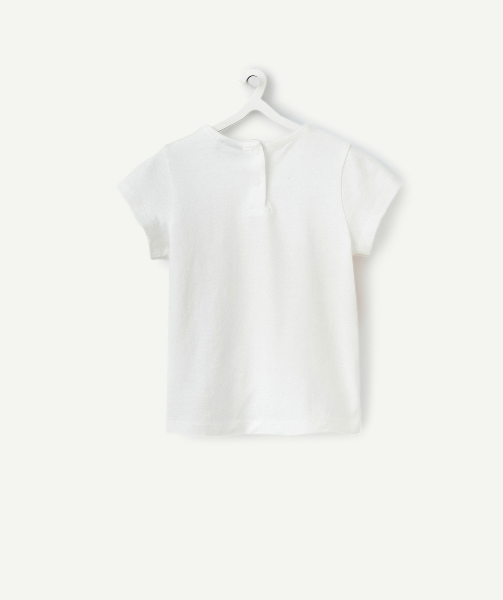 t-shirt bébé fille en coton bio blanc avec motif coeur et message rouges