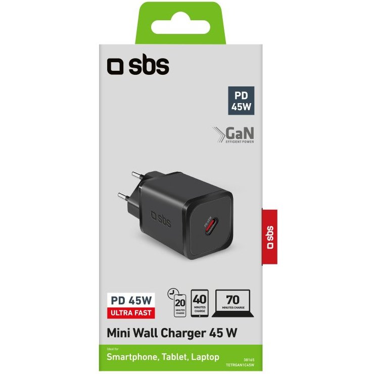 SBS Chargeur secteur Power Delivery GAN 45W