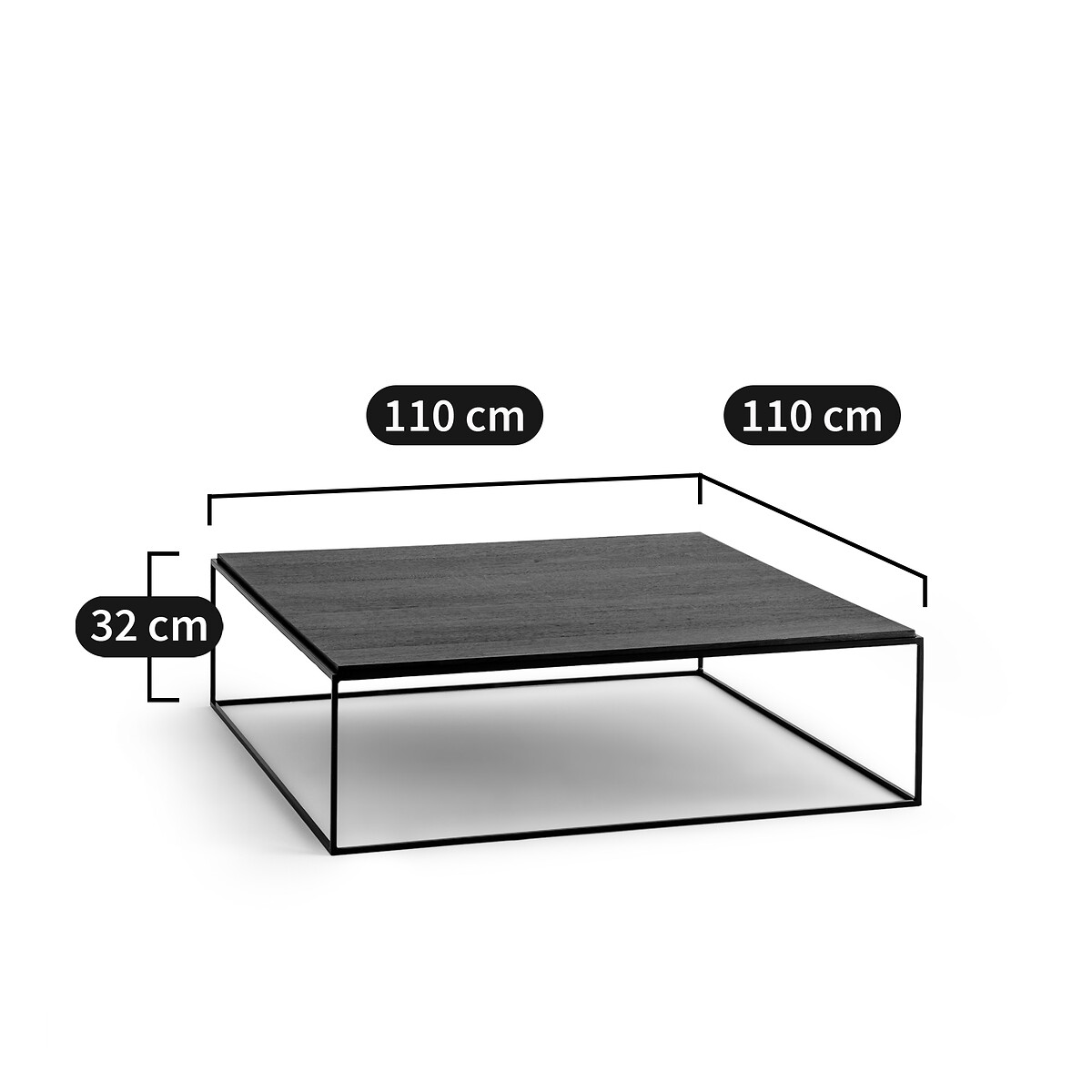 AM.PM<br>Mesa de centro quadrada em nogueira, tamanho XL, Nolia