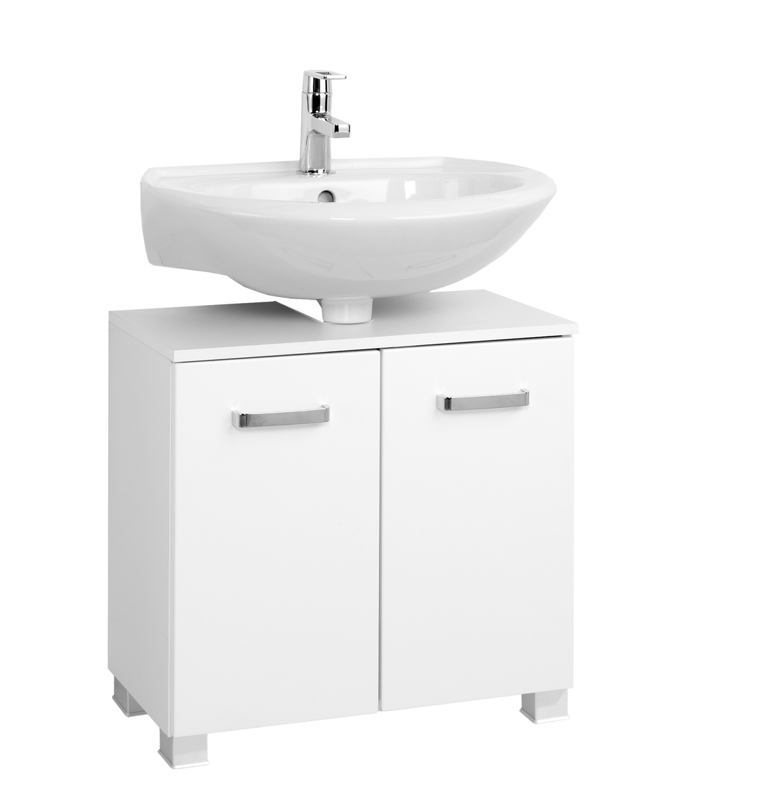 Waschbeckenunterschrank BOLOGNA - weiß Hochglanz - 60 cm