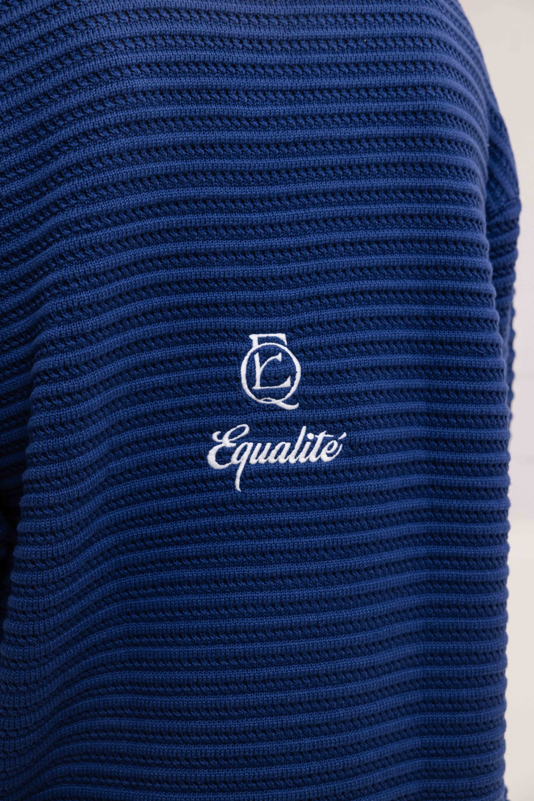 Equalité Heritage Rib Knit Polo Heren Donkerblauw