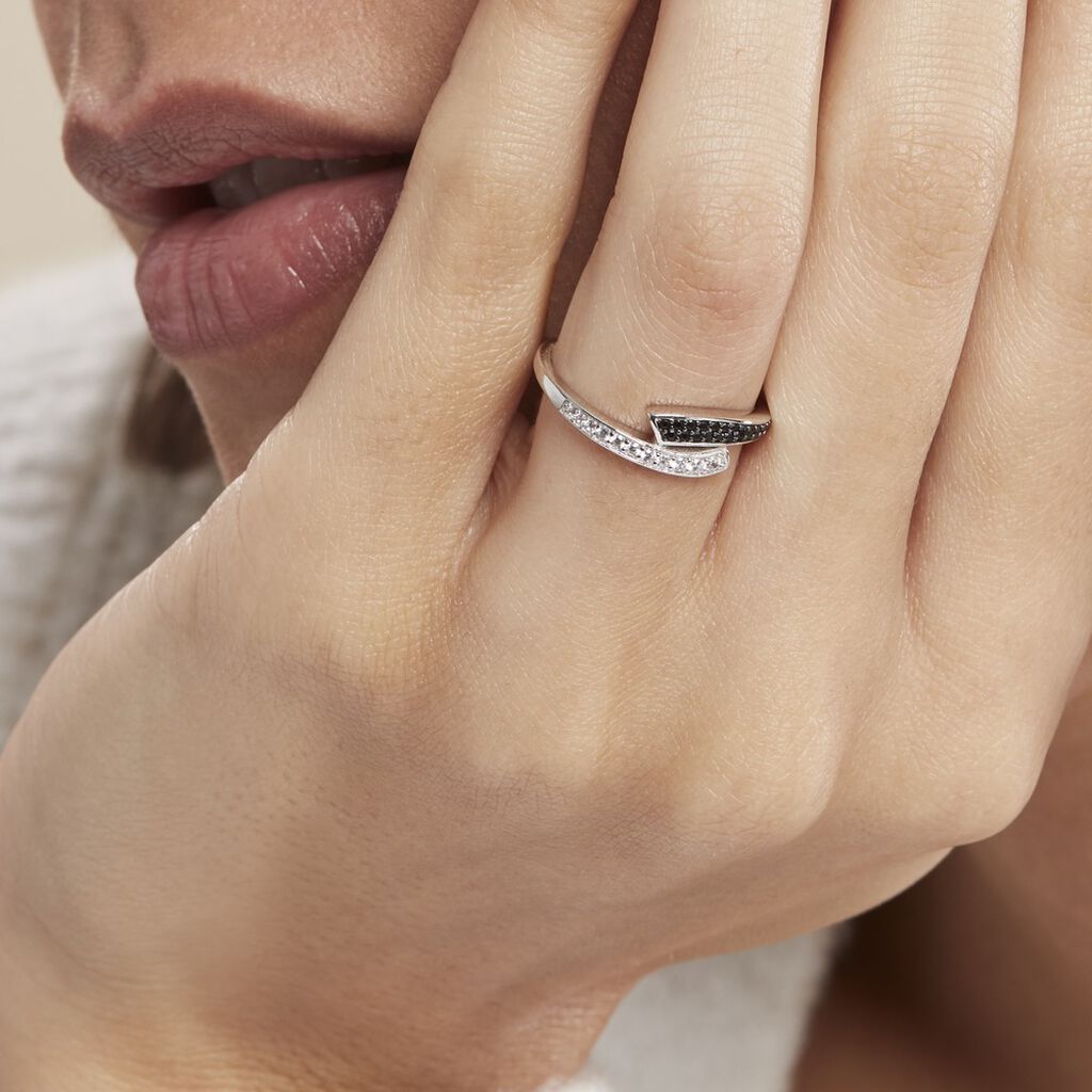 Bague Argent Blanc Agafya Oxydes De Zirconium