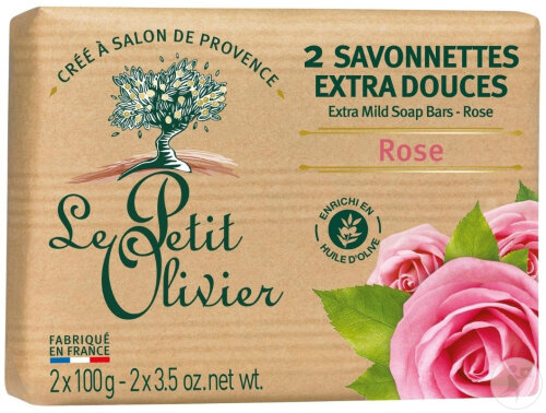 Le Petit Olivier Savonnettes Extra Douces Rose 2x100g