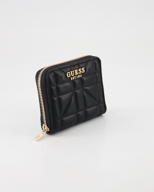 Guess Assia SLG Small Zip Around Portemonnaie in Schwarz