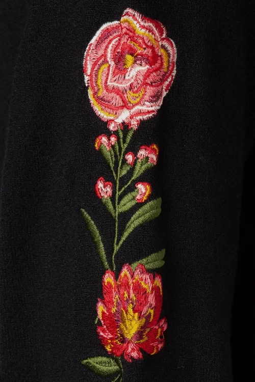 Vixen Senne Bloemen vest in zwart