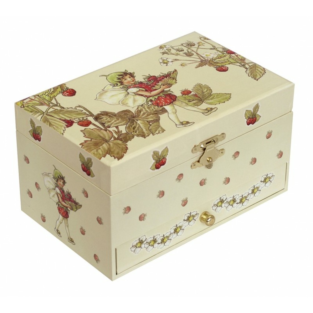 Boite à bijoux musicale fée fraises