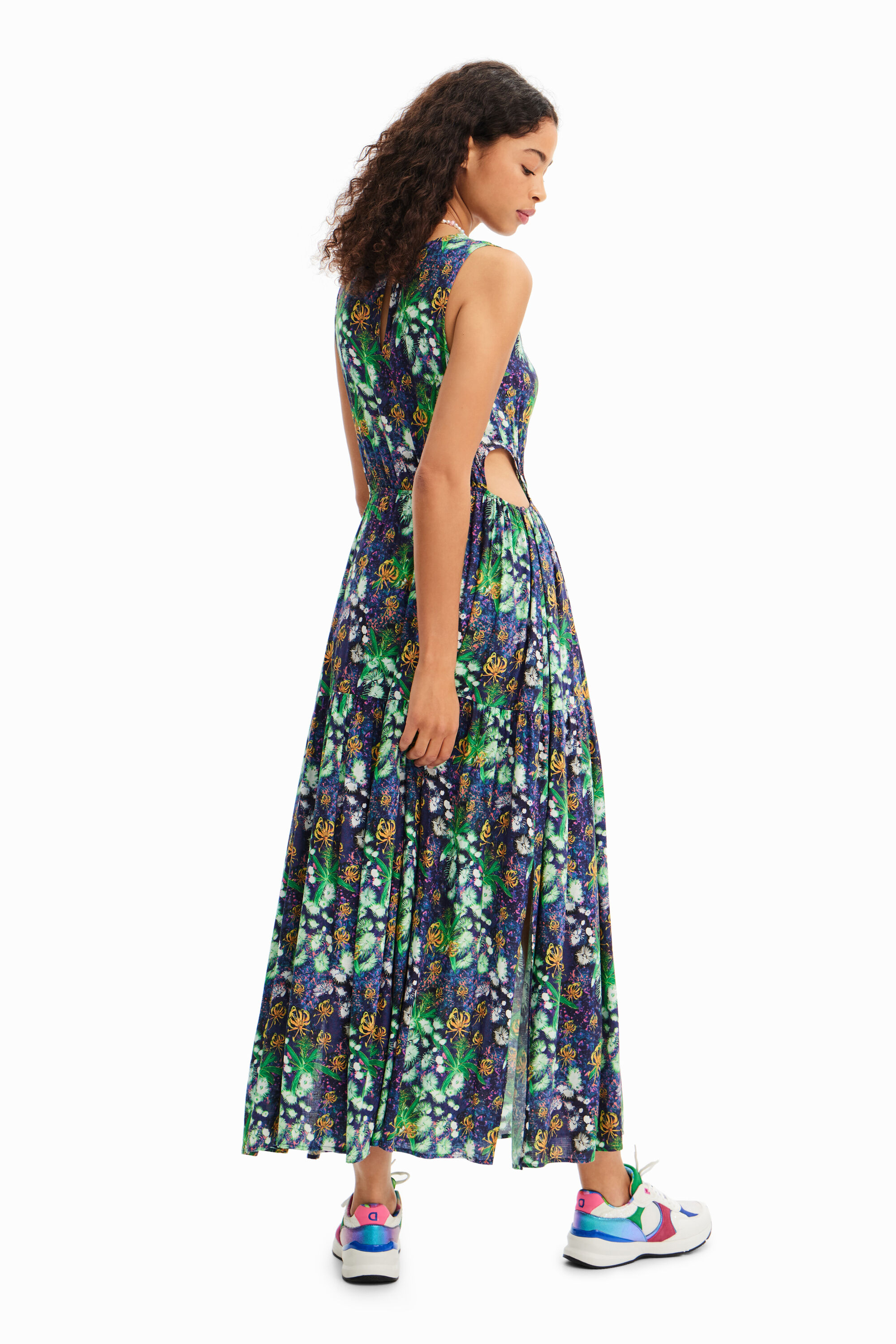 Robe longue découpes nature