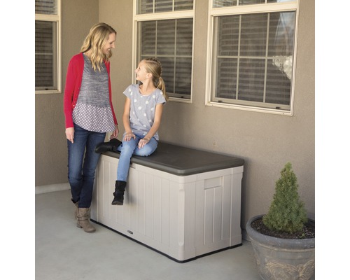 Lifetime Harmony kussenbox, 440l, 128 x 64 x 67 cm, kunststof, staal, grijs/zwart
