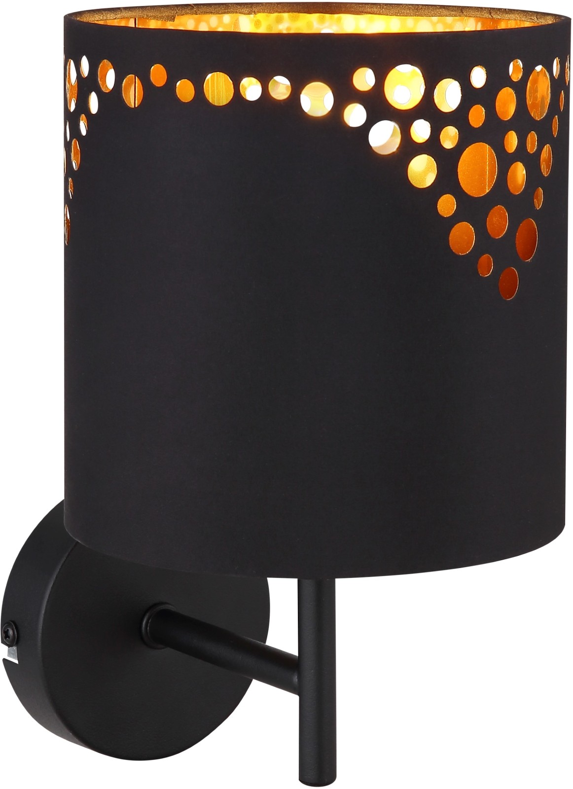 LED-Wandleuchte - schwarz matt - goldfarben - 25 cm hoch