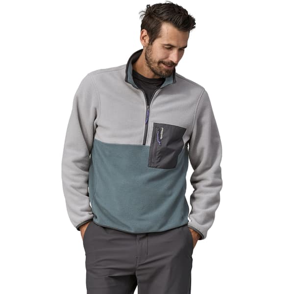 Sweat polaire PATAGONIA M'S MICRODINI 1/2 ZIP P/O NOUVEAU GREEN W/SALT GREY