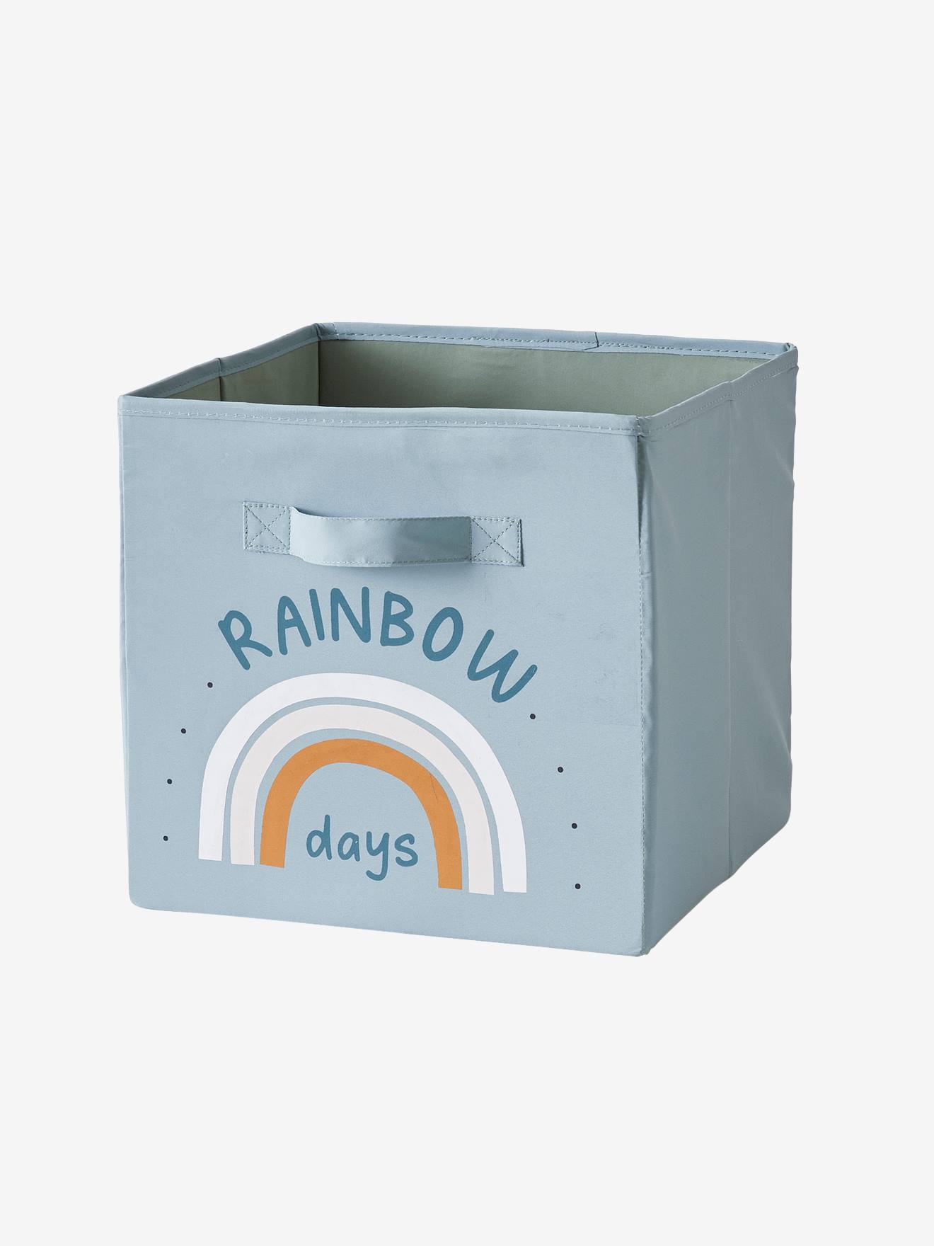 Conjunto de 3 caixas organizadoras Mini Zoo em tecido, azul médio, bicolor/multicoloridas