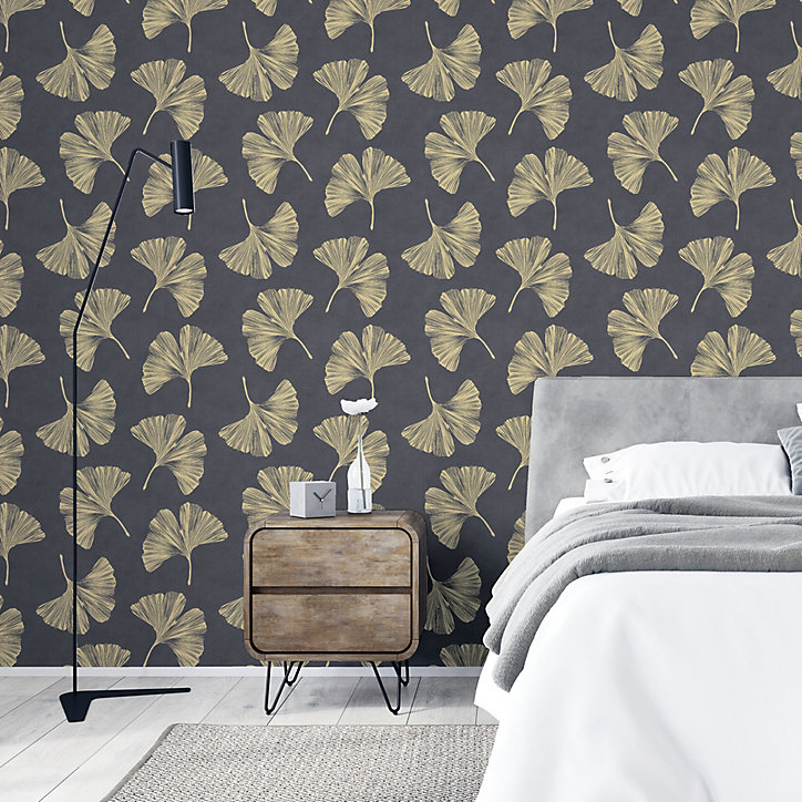 Papier peint Intissé GoodHome Selen gris