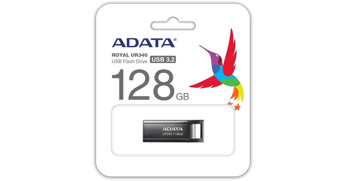 ADATAUR340 128 GB usb-stick  (nikkel, USB-A 3.2 Gen 1)