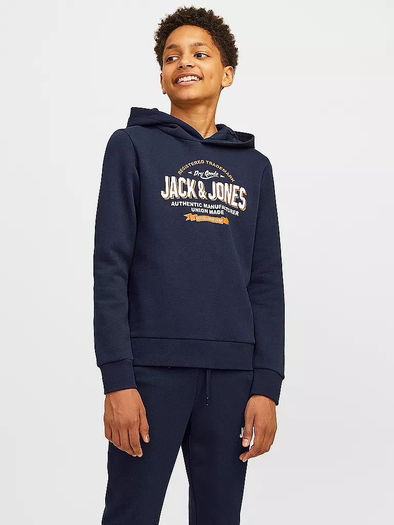 JACK & JONES Jungen Kapuzensweater - Hoodie JJELOGO dunkelblau