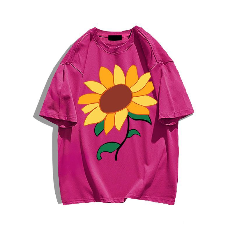 Kupyd - T-shirt met korte mouwen, ronde hals en bloemenprint