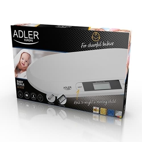 Adler hvid babyvægt med stor platform