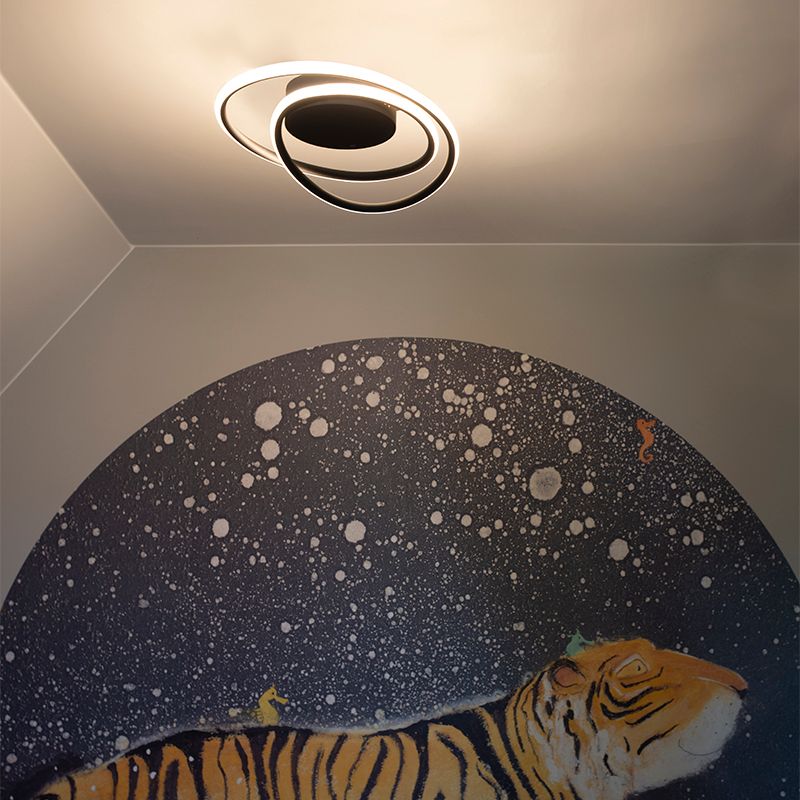 Design plafonnière zwart incl. LED 3-staps dimbaar - Krula