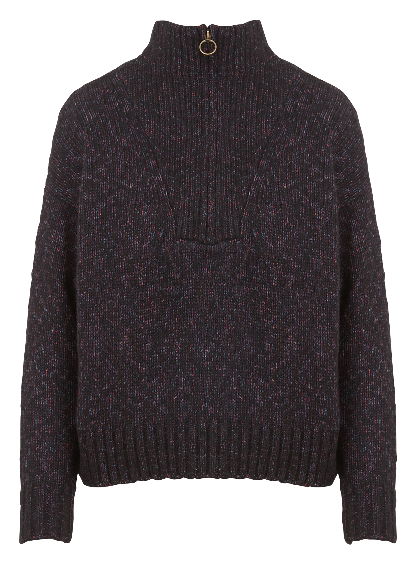 MYHAN - Pull col montant en coton mélangé| Noir