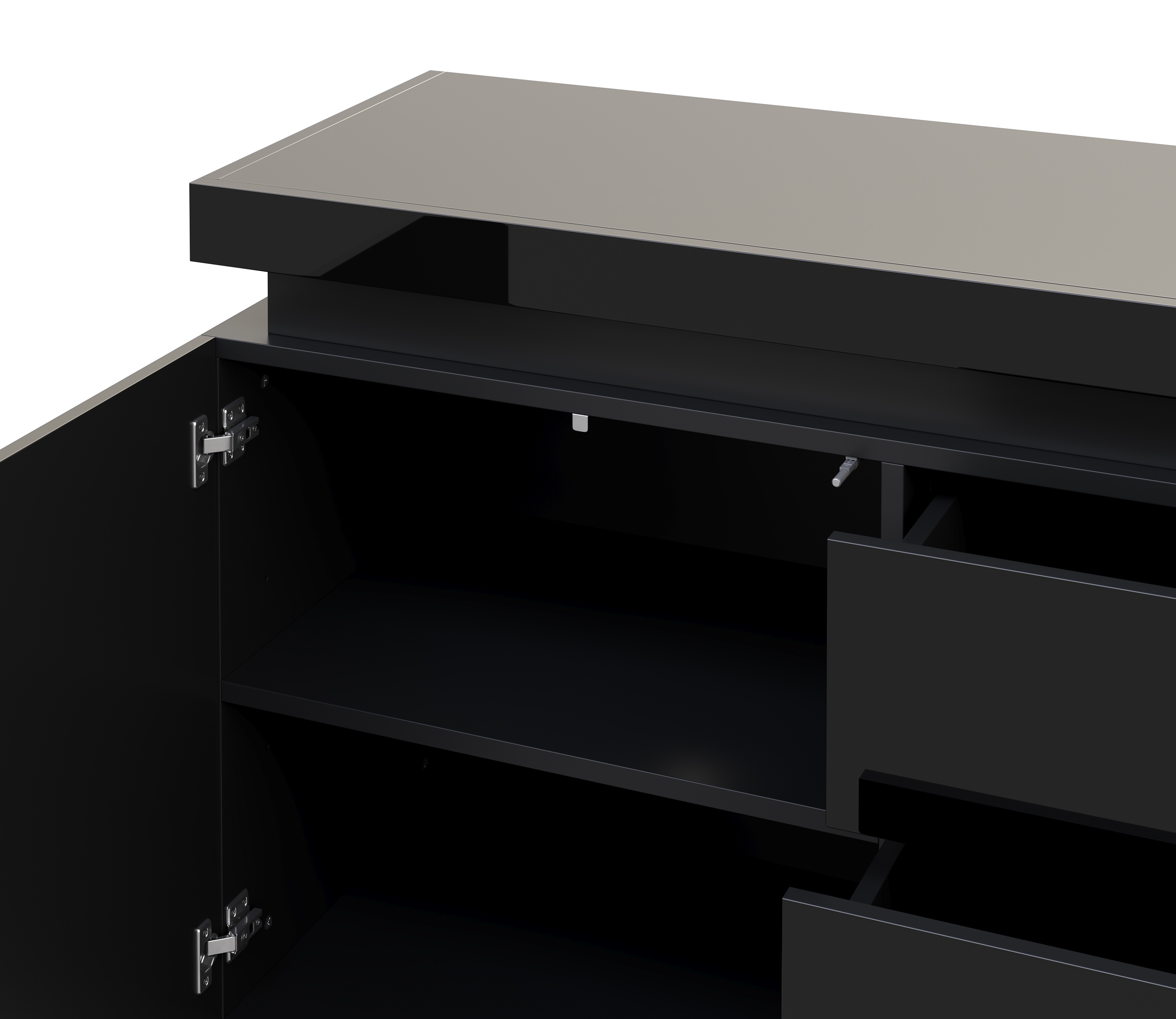Sideboard LED GIANNI 110 x 76 cm schwarz
