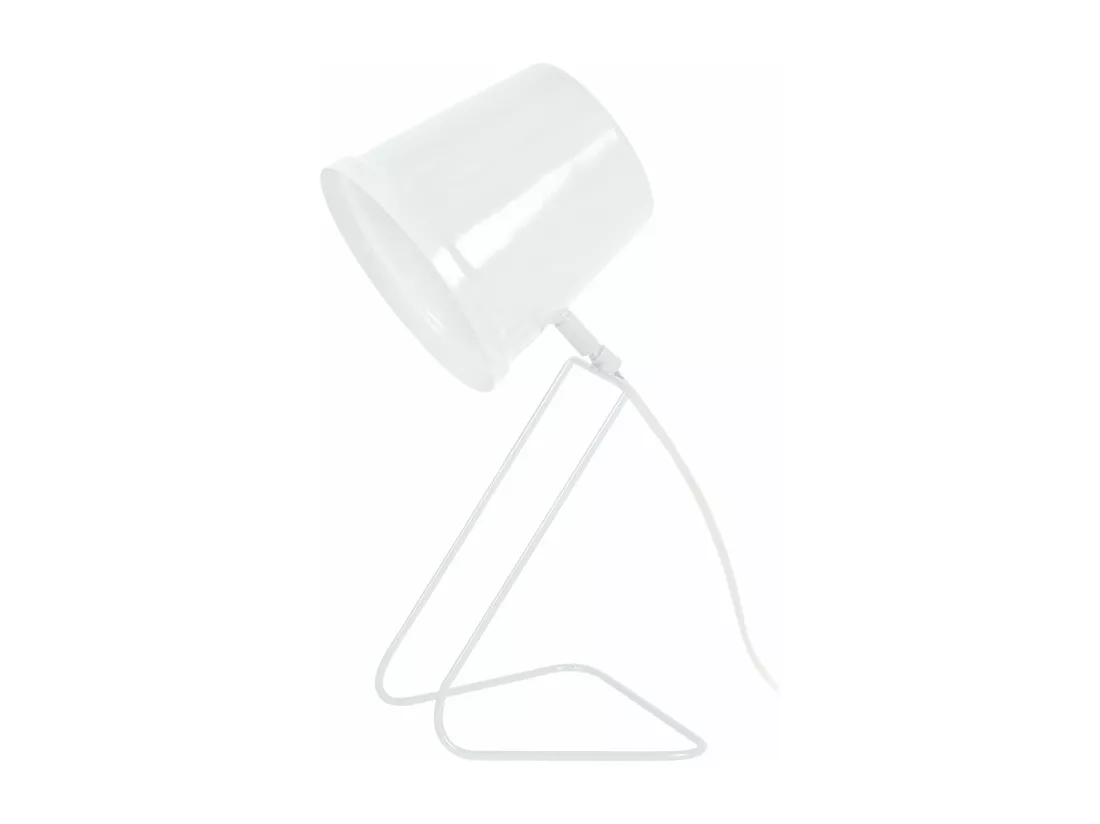 Lampe de bureau conique métal ivoire 38 cm.