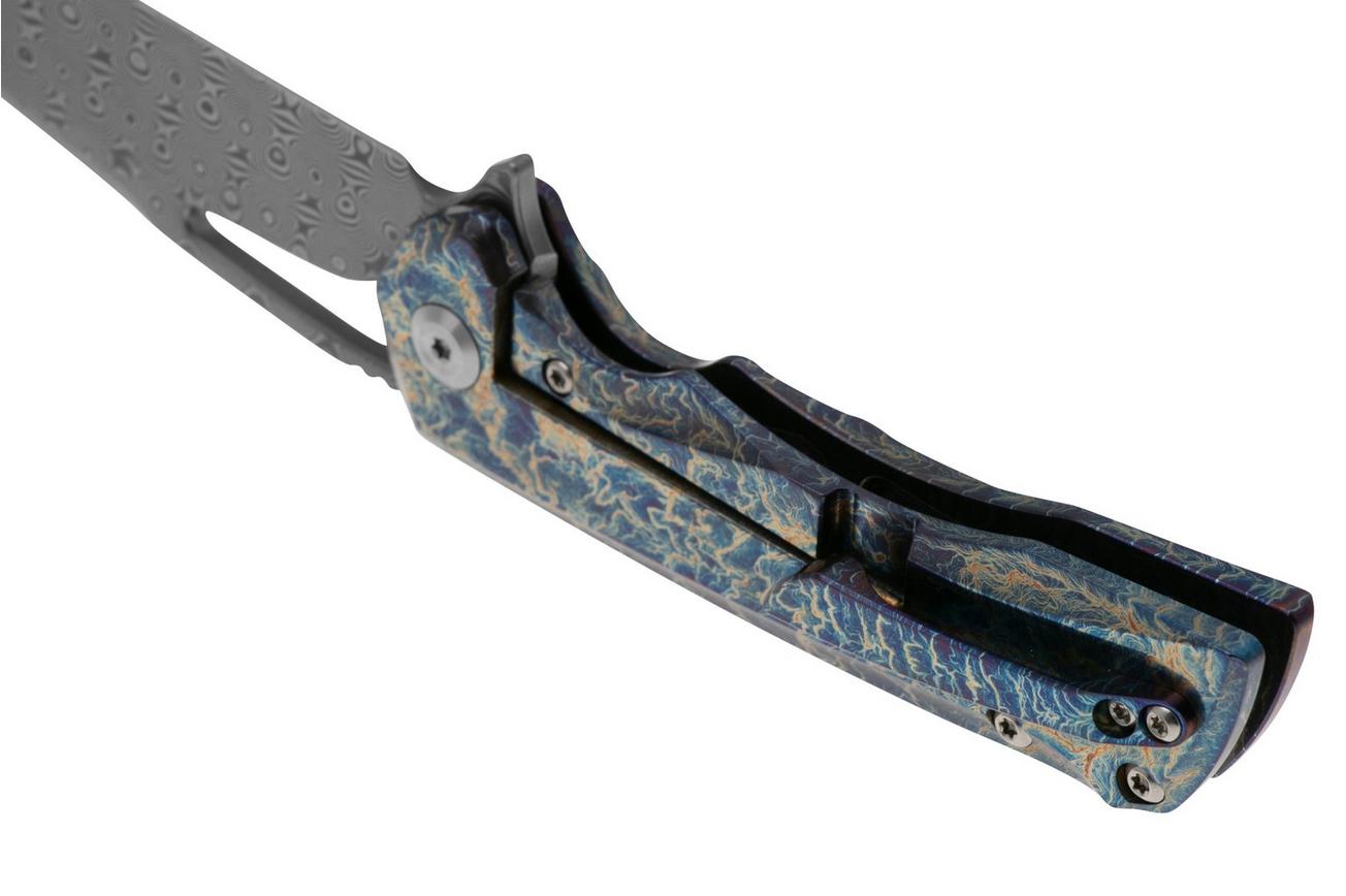 Kansept Mini Kryo K2001S2 Damascus, Lightning Strike Titanium, zakmes, Kim Ning design