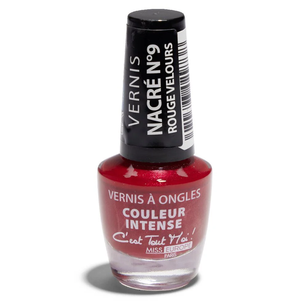 Vernis à ongles nacré irisé N°09 rouge velours