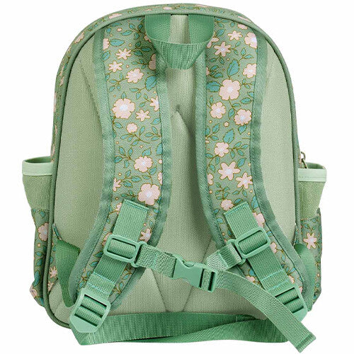 A little lovely company rugzak met koelvak - bloemen - sage - 32 cm