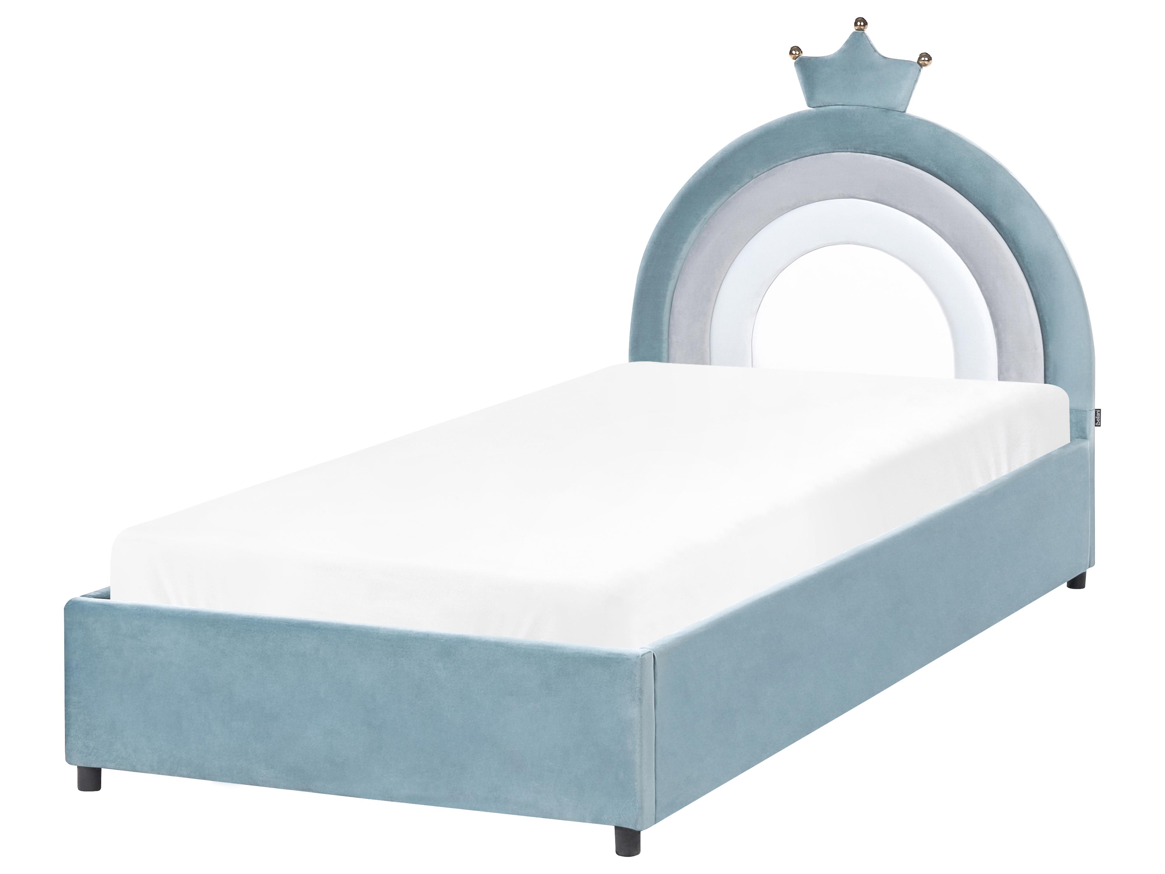 Kinderbed met opbergruimte Kroon Fluweel GRISETOT 90 x 200 cm Blauw