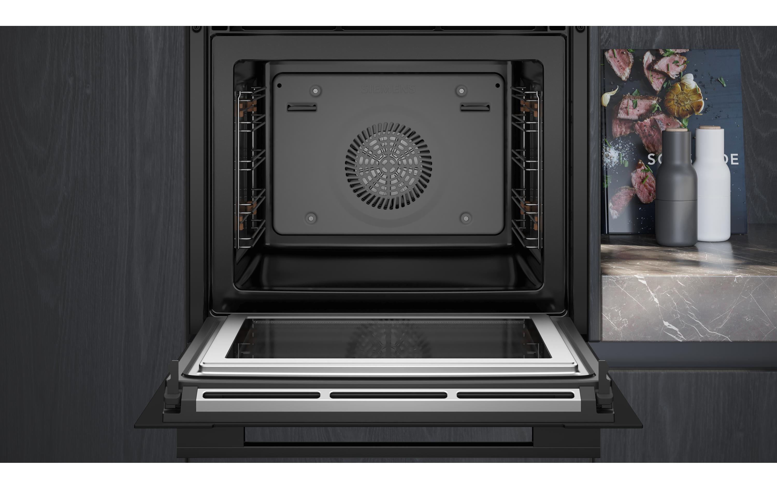 Einbaubackofen mit Mikrowelle iQ700 HM736G1B1C Schwarz<br>Einbau-Kompaktbackofen
