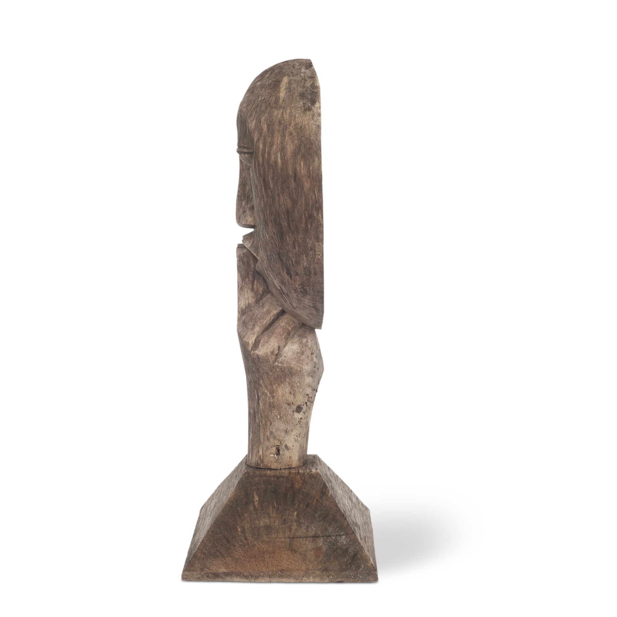 Holz-Skulptur 'Kuss', natur, H 47 cm, B 23 cm, L 20 cm von fischer's lagerhaus