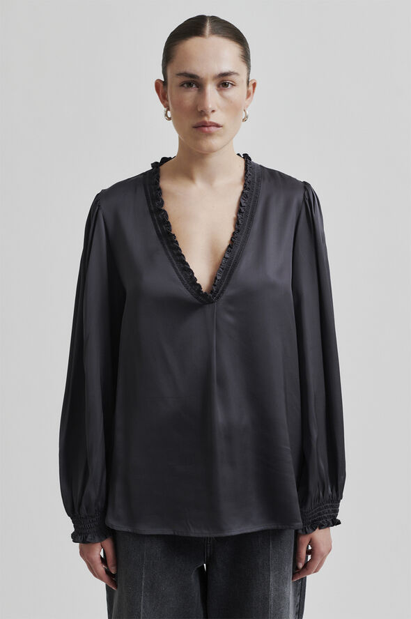 Second Female Bardi V-Neck Blouse Volcanic ash