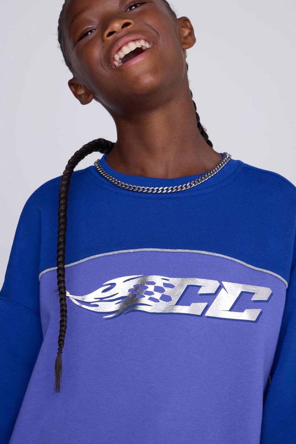 Coolcat Colourblock Sweater Nova met CC Racing Print