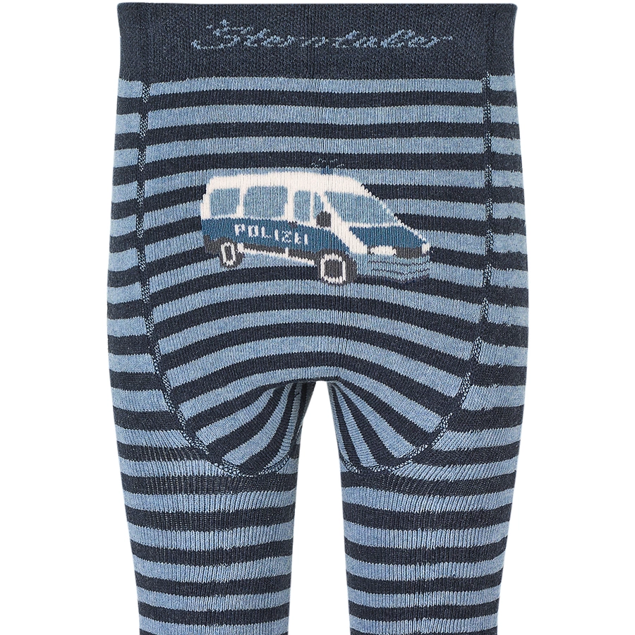 Sterntaler Krabbelstrumpfhose Polizei blau melange