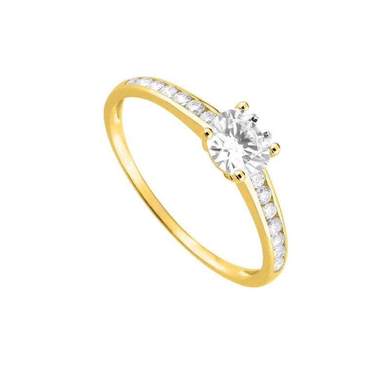 Bague femme - Oxyde de zirconium - Or 18 Carats