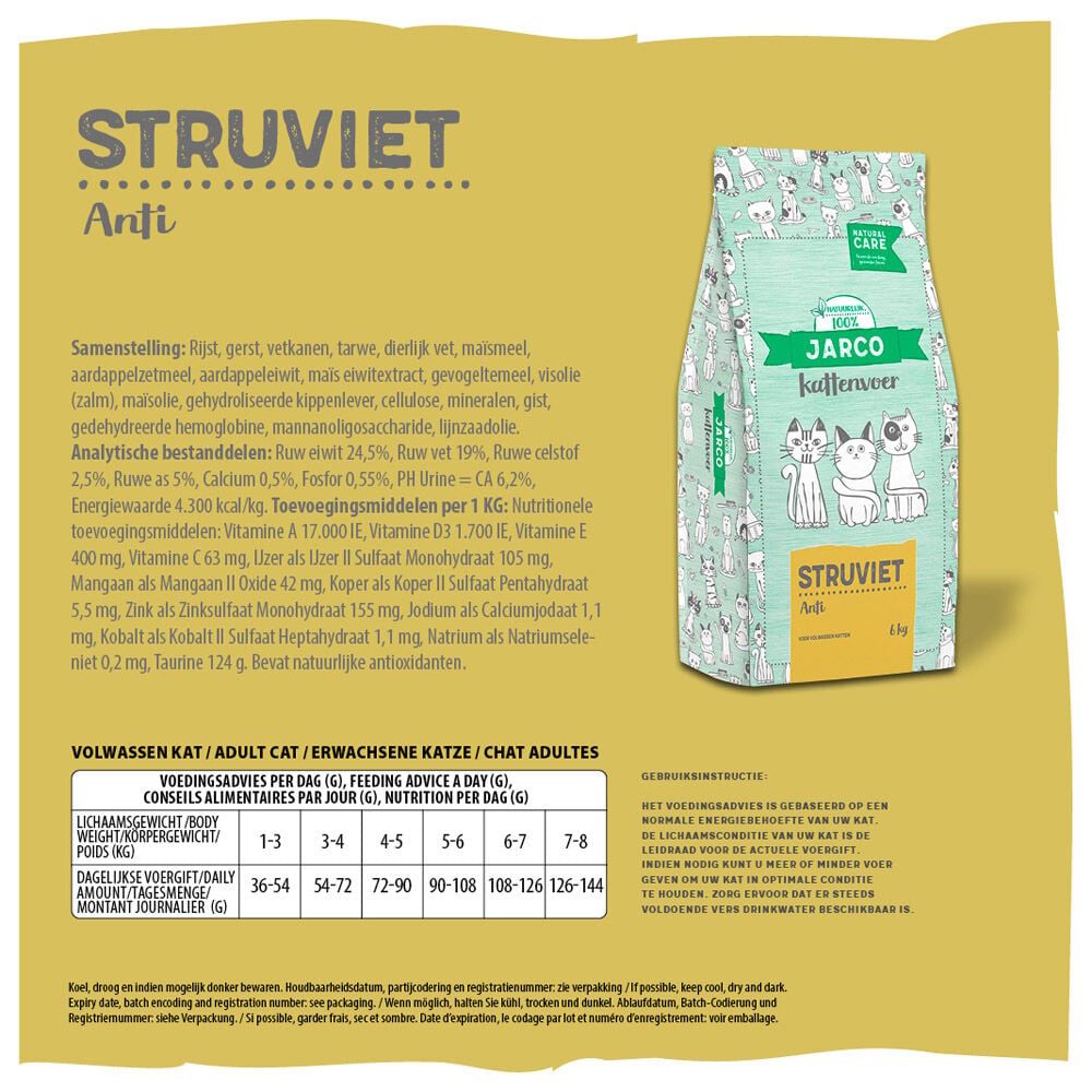 Jarco Natural Anti Struviet - Kattenvoer - 6 Kilogram - gevogelte