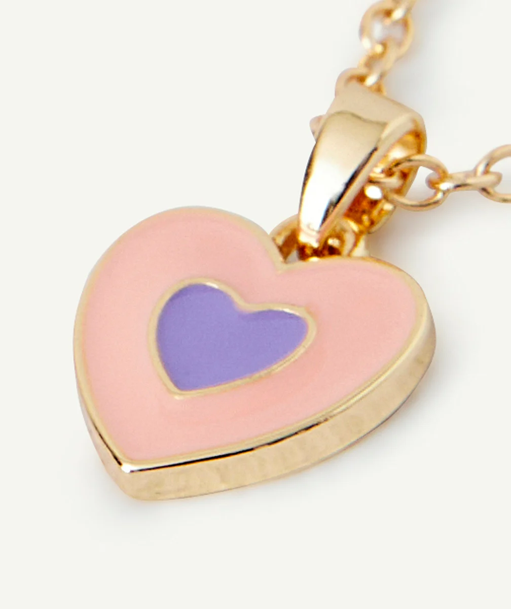COLLIER FILLE AVEC PENDENTIFS COEURS ET ÉTOILE