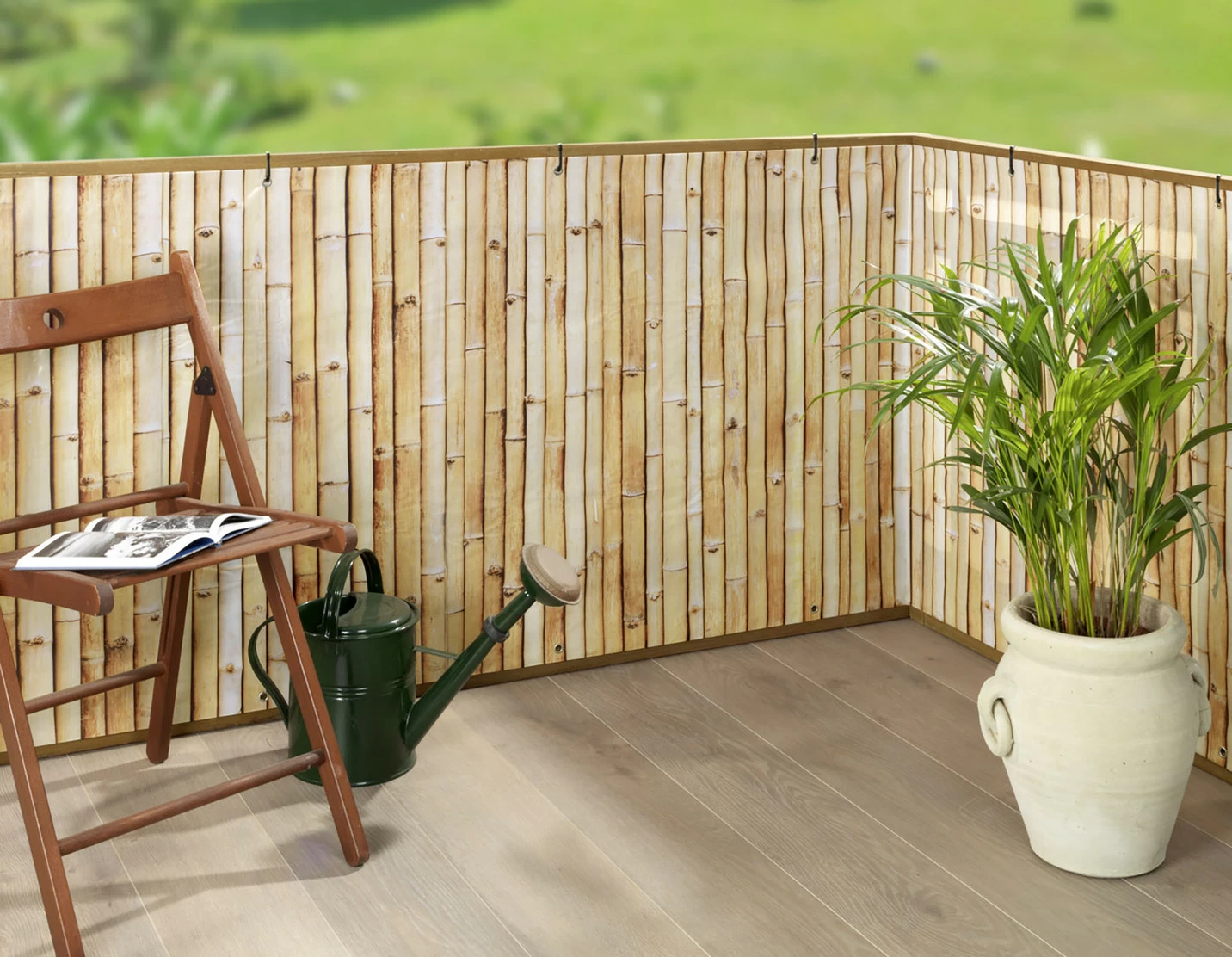 Balkon-Sichtschutz in Bambus-Optik
