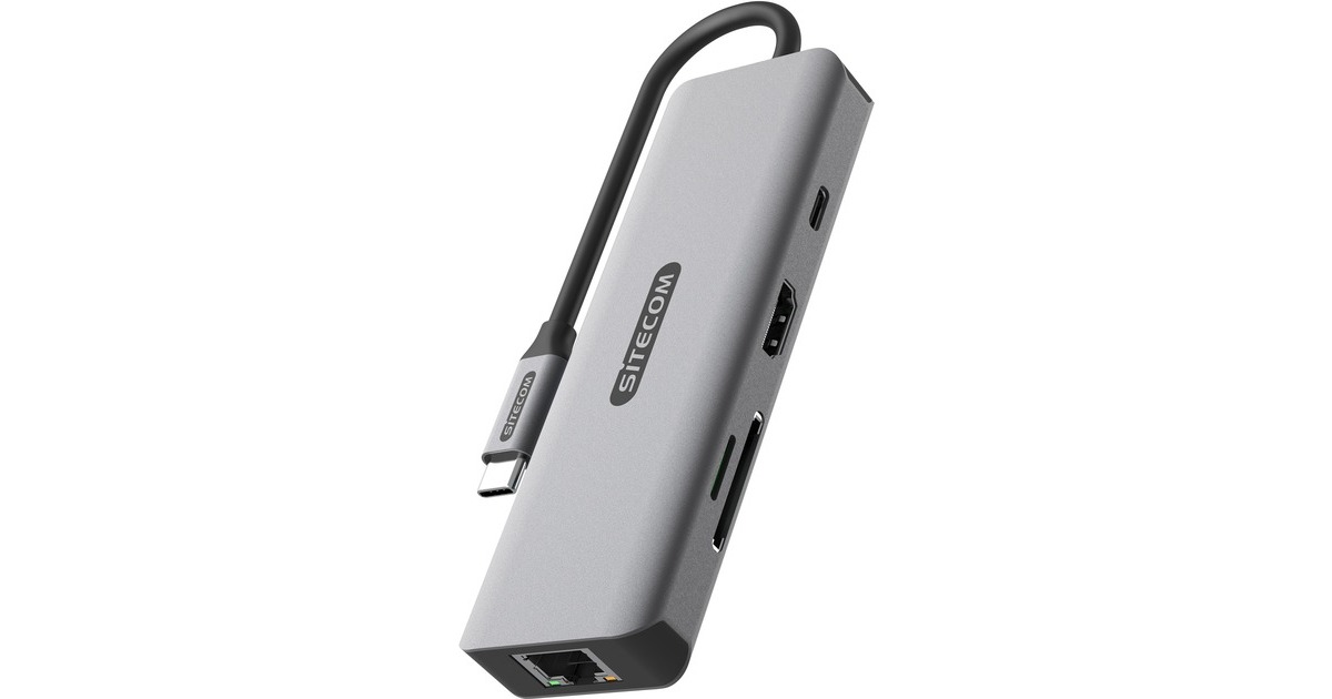 Sitecom8-in-1 USB-C Power Delivery Multiport dockingstation  (Grijs)