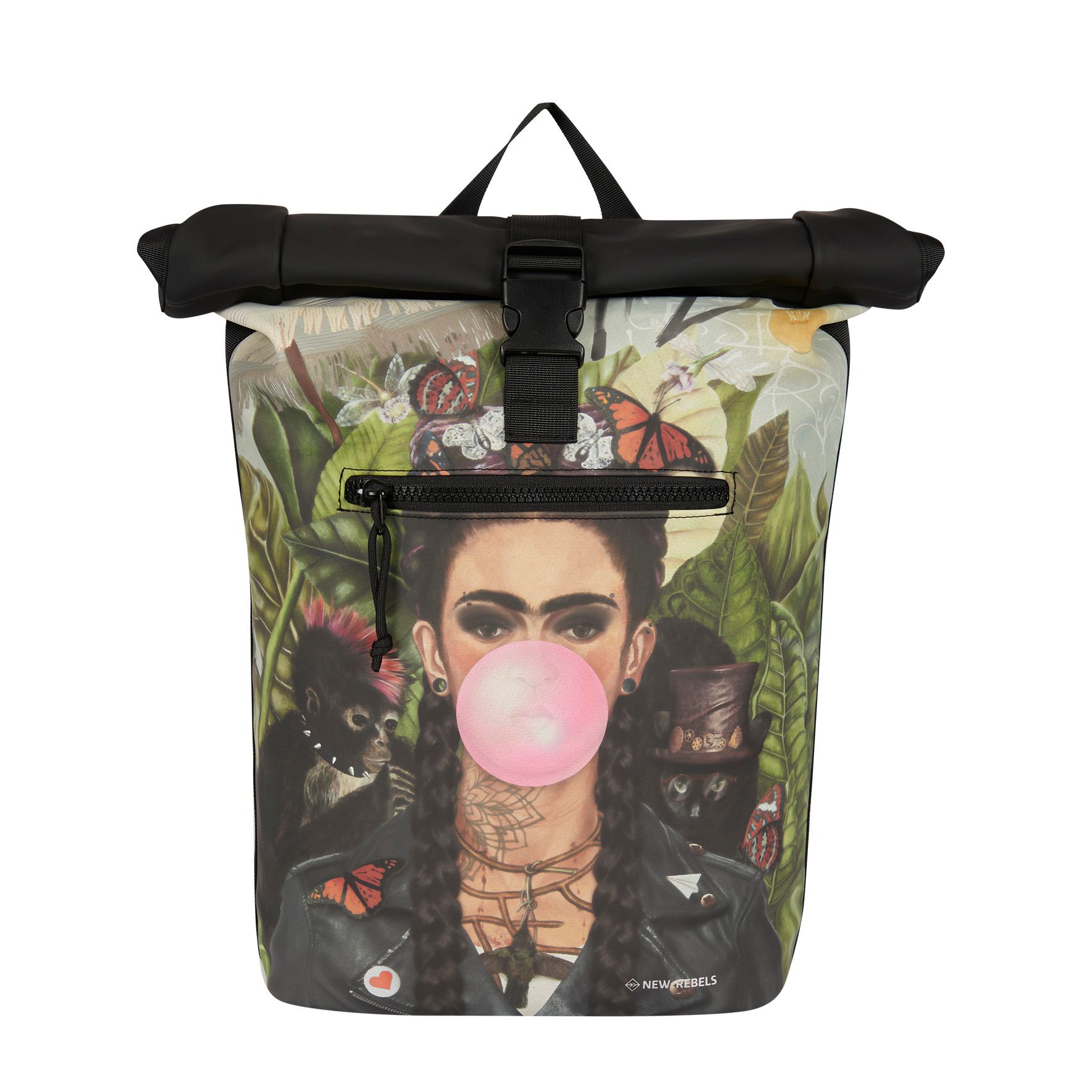 New Rebels Mart Art New York Rolltop Backpack Bubble Gum