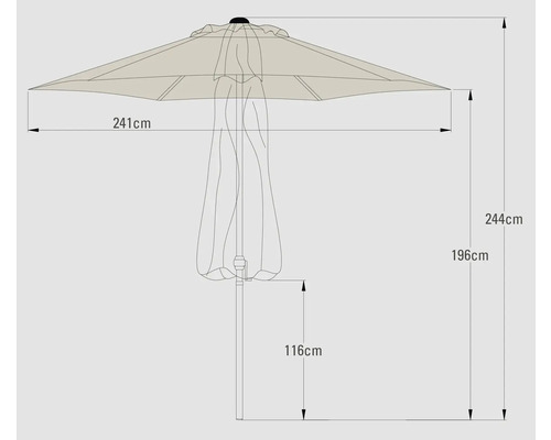 Cantilever parasol Nancy Soluna Ø 250 cm Polyester (PES) ecru