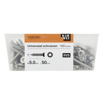 KARWEI unischroef platkop rvs 5x50 mm (100 stuks)