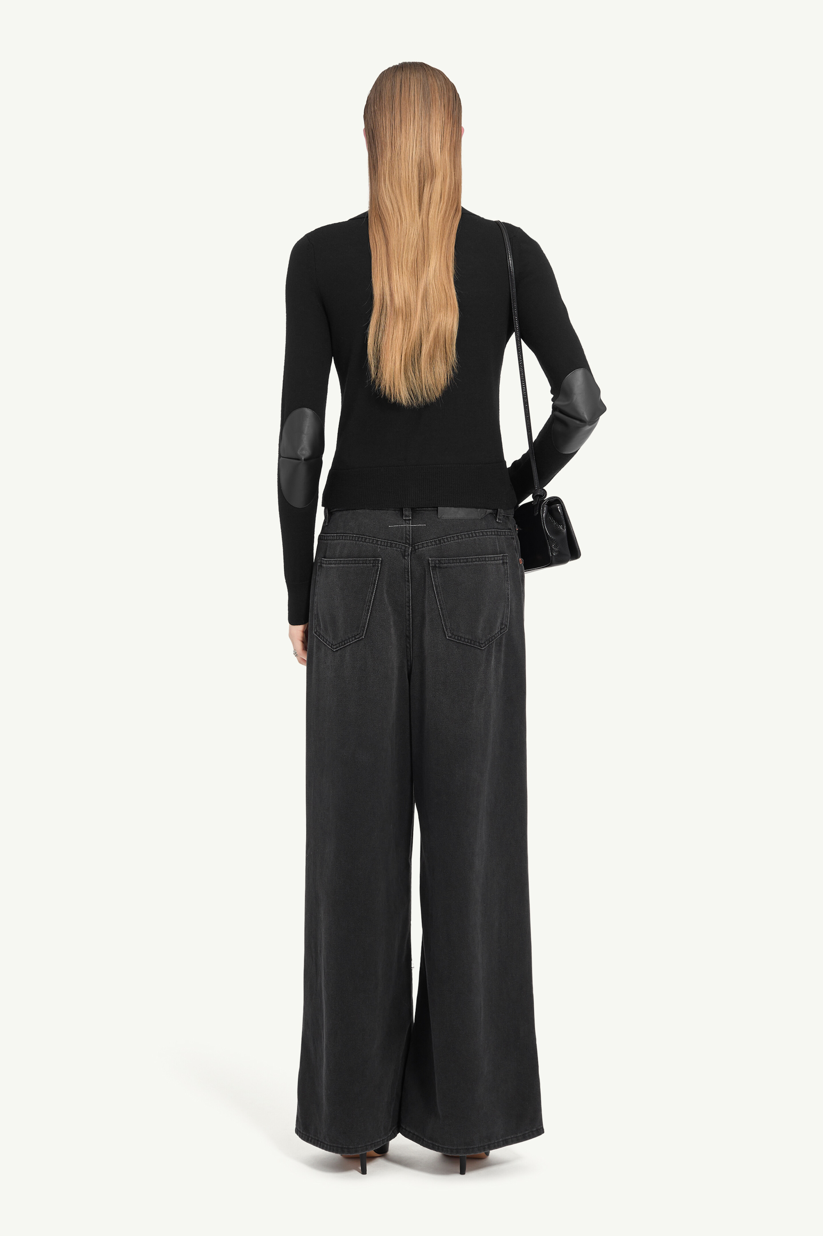Cardigan en maille en mélange de laine pour femme | MM6 Noir