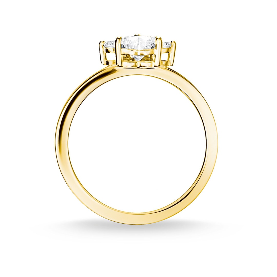 Thomas Sabo Sterling Silver Glam & Soul Ring Pfote Katze Gold