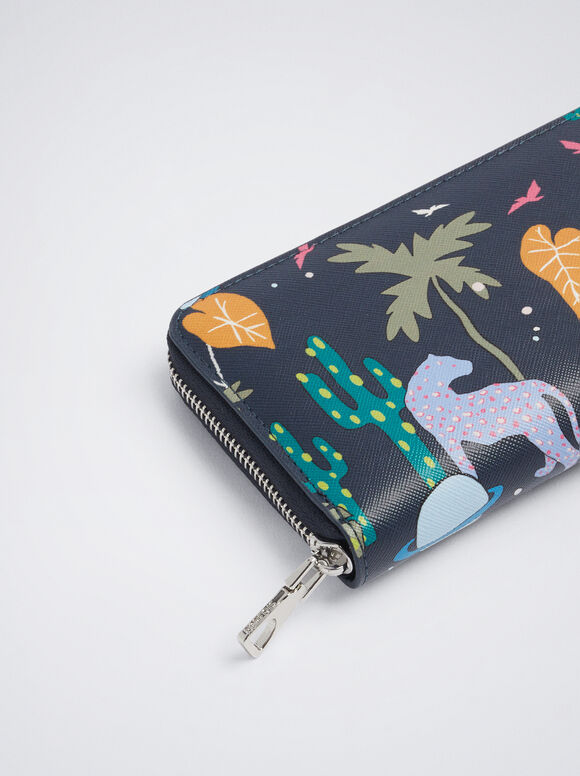 Carteira estampada - Azul marinho