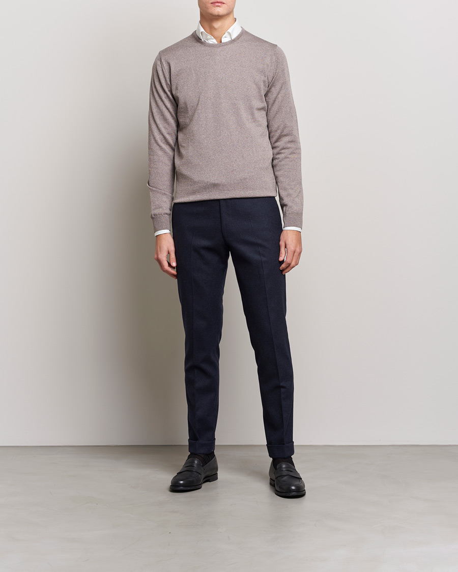 Stenströms Merino Crew Neck Mud Brown